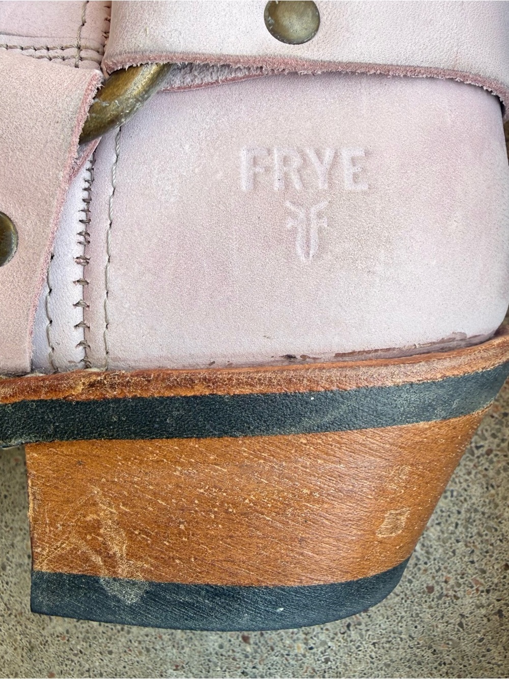 Rare Vintage FRYE Harness 12R Pink Floral Boots - Picture 10 of 11